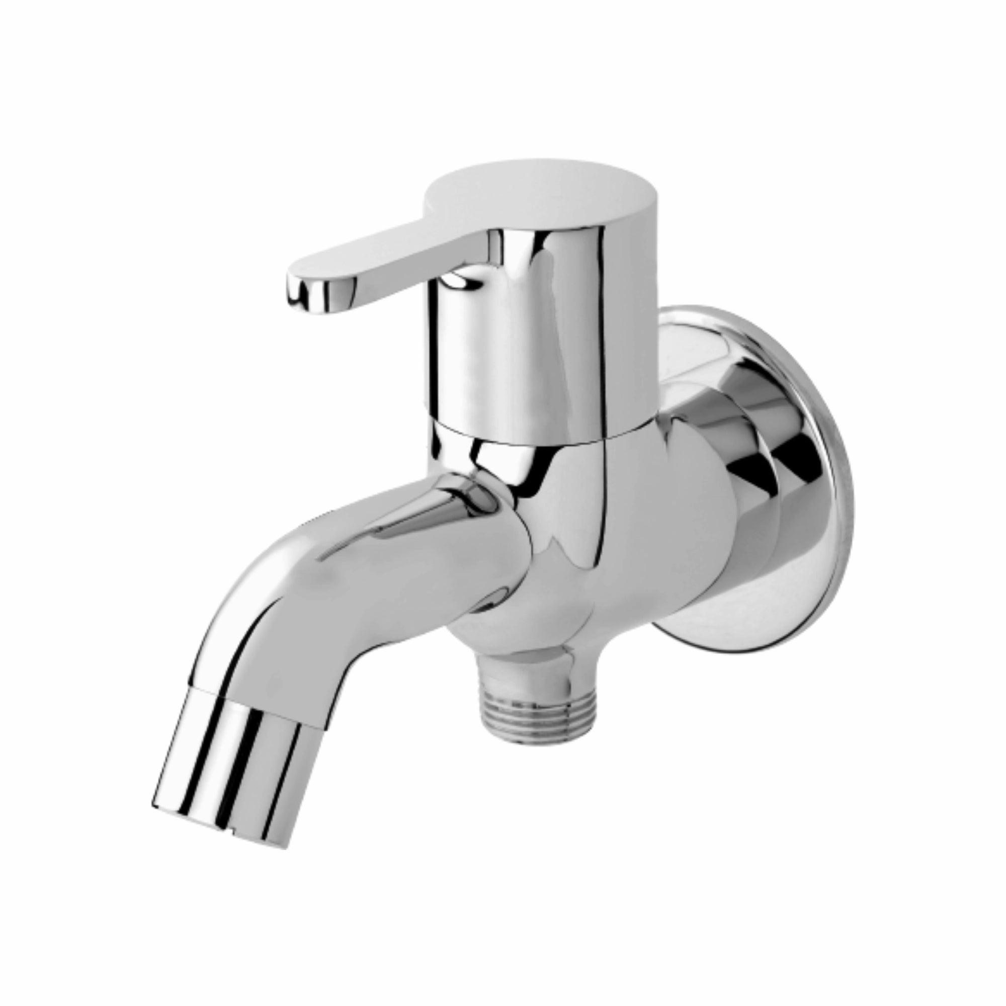 Asiatique S/L 2 in 1 Bib Cock With Wall Flange (S-015SL), Premium Brass Chrome Bathroom Faucet & Mixer Collection, Smart Series