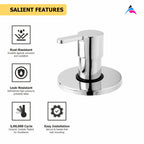 Asiatique Upper Parts Kit Glassy, Flange & Handle For Con. & Flush Cock (S-021U), Premium Brass Chrome Bathroom Faucet & Mixer Collection, Smart Series