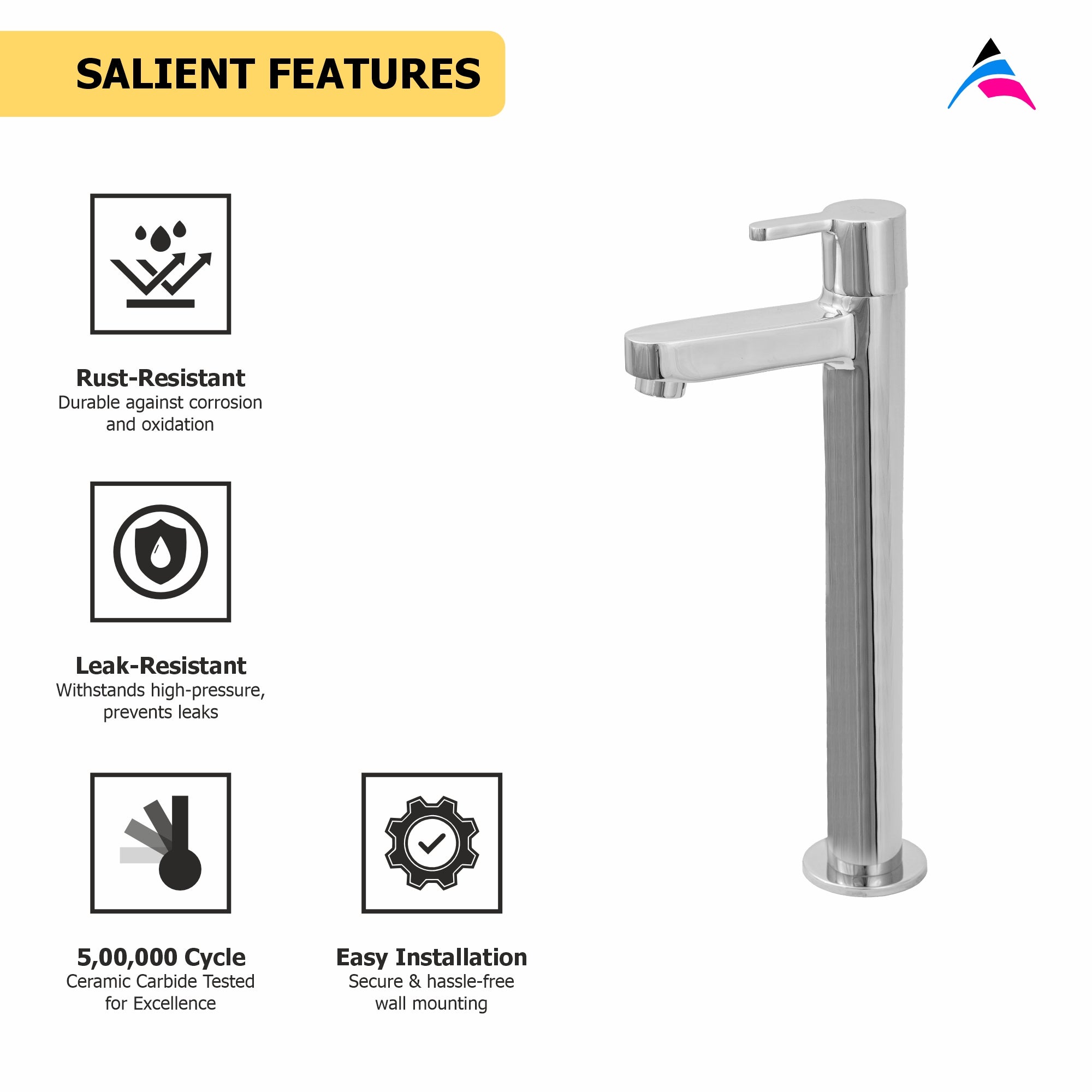 Asiatique Pillar Cock Extension Body (S-023), Premium Brass Chrome Bathroom Faucet & Mixer Collection, Smart Series