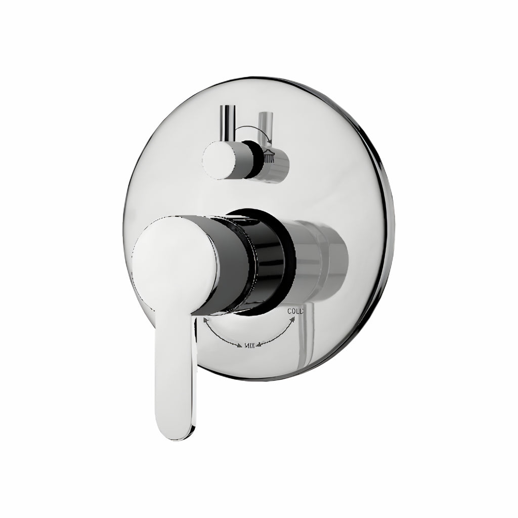 Asiatique S/L Div Upper Parts Handle, Button & Plate (S-024), Premium Brass Chrome Bathroom Faucet & Mixer Collection, Smart Series