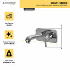 Asiatique Single Concealed Wall Mounted Upper Part (S-028U), Premium Brass Chrome Bathroom Faucet & Mixer Collection, Smart Series