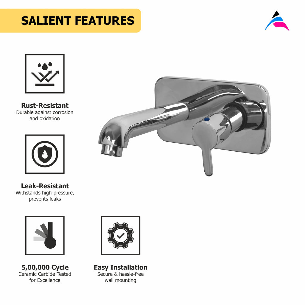 Asiatique Single Concealed Wall Mounted Upper Part (S-028U), Premium Brass Chrome Bathroom Faucet & Mixer Collection, Smart Series