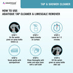 Asiatique Tap & Shower Cleaner & Limescale Remover Spray | Removes Hard Water Stains, Soap Scum & Limescale | Bathroom & Kitchen Cleaner | 500 ml