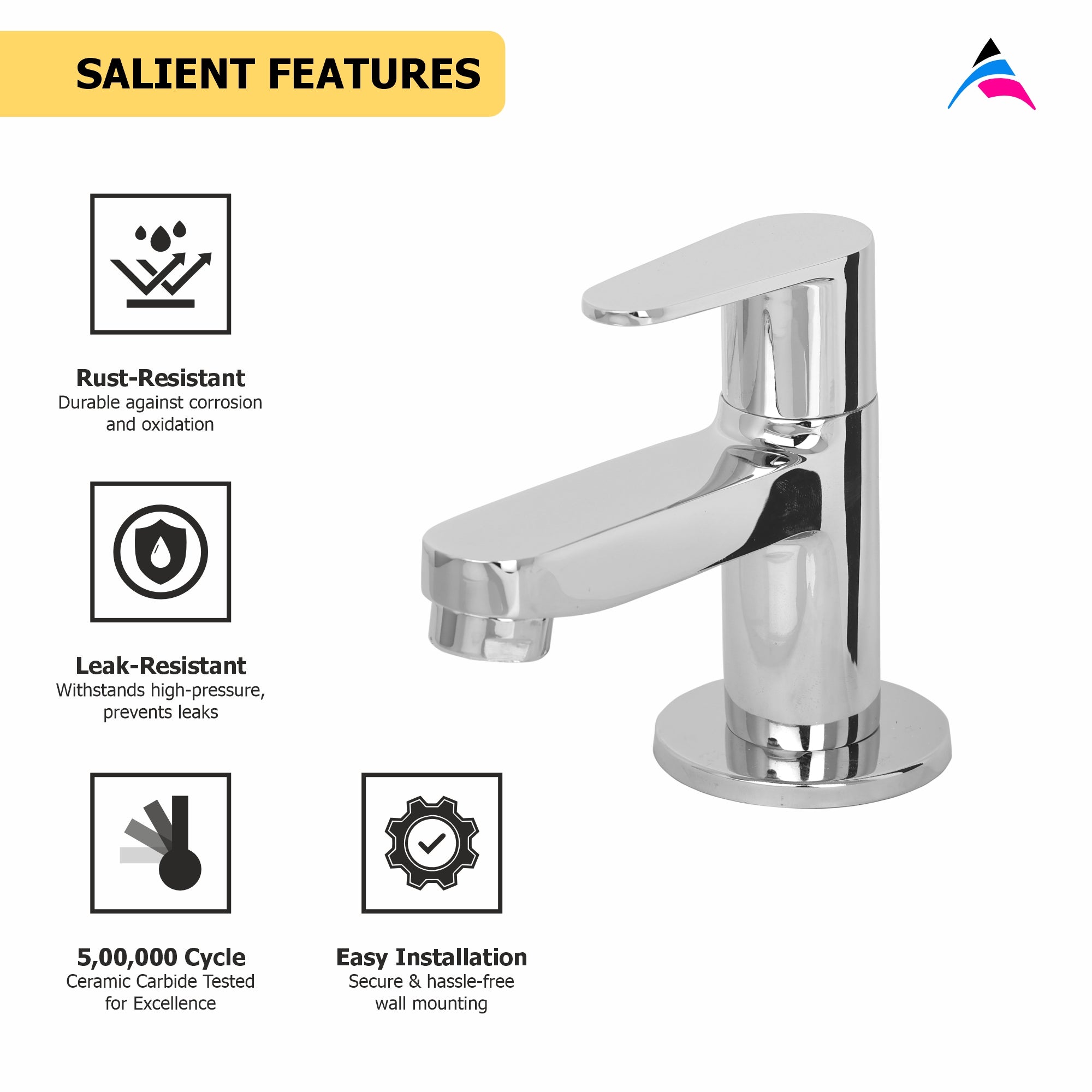 Asiatique Pillar Cock (U-000), UNO Series Kitchen & Bathroom Faucets | Minimal Modern Tap Collection