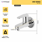 Asiatique Bib Cock With Wall Flange (U-003), UNO Series Kitchen & Bathroom Faucets | Minimal Modern Tap Collection