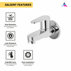 Asiatique Bib Cock With Wall Flange (U-003), UNO Series Kitchen & Bathroom Faucets | Minimal Modern Tap Collection