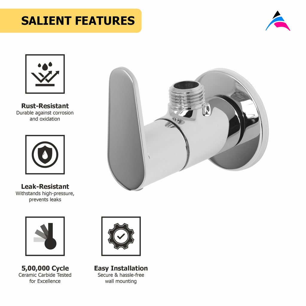 Asiatique Angle Cock With Wall Flange (U-005), UNO Series Kitchen & Bathroom Faucets | Minimal Modern Tap Collection