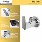 Asiatique Angle Cock With Wall Flange (U-005), UNO Series Kitchen & Bathroom Faucets | Minimal Modern Tap Collection