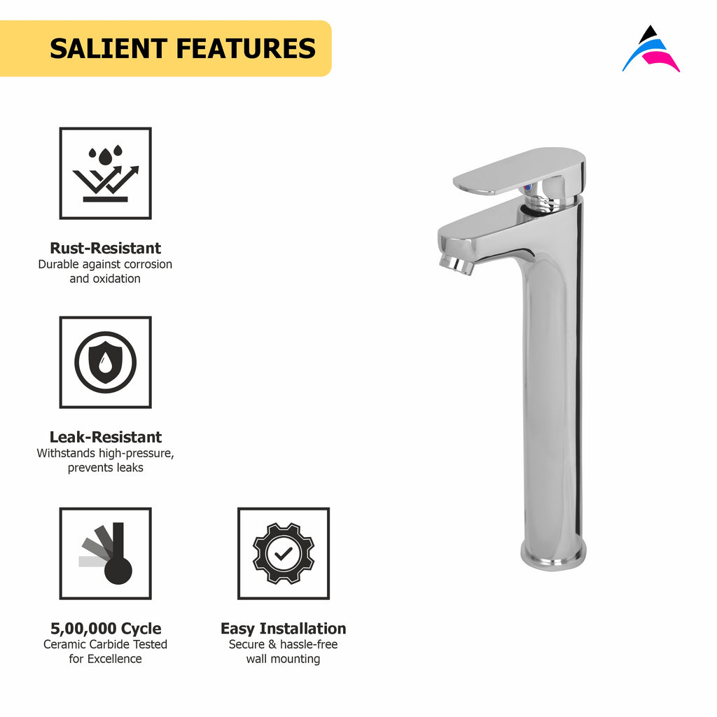 Asiatique S/L Basin Mixer With Extended Hoses (U-009EX), UNO Series Kitchen & Bathroom Faucets | Minimal Modern Tap Collection