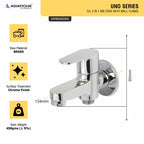 Asiatique S/L 2 in 1 Bib Cock With Wall Flange (U-015 S/L), UNO Series Kitchen & Bathroom Faucets | Minimal Modern Tap Collection