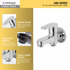 Asiatique S/L 2 in 1 Bib Cock With Wall Flange (U-015 S/L), UNO Series Kitchen & Bathroom Faucets | Minimal Modern Tap Collection