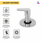Asiatique Upper Parts Kit Glassy, Flange & Handle for Con. & Flush Cock (U-021U), UNO Series Kitchen & Bathroom Faucets | Minimal Modern Tap Collection