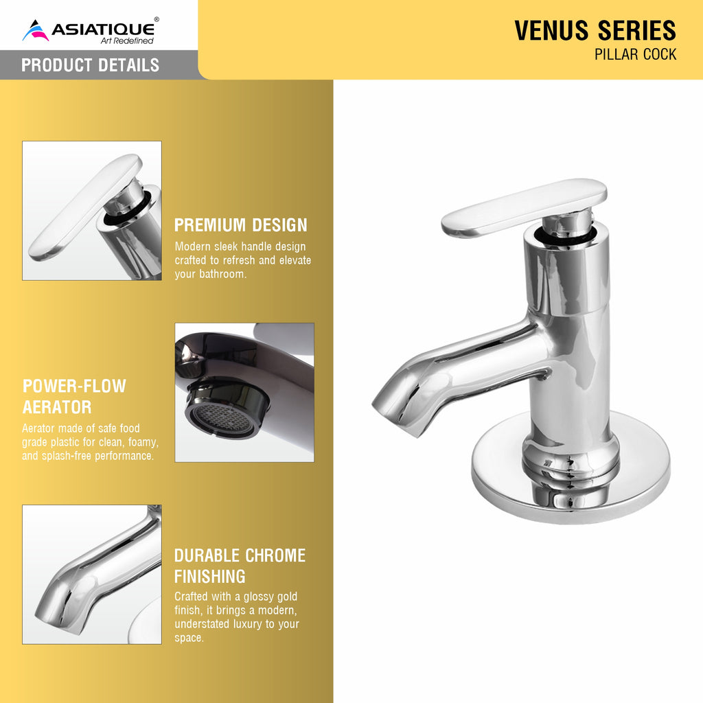 Asiatique  Pillar Cock  (V-000), Venus Series Premium Faucets & Mixers