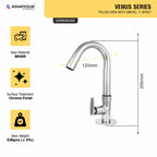 Asiatique Pillar Cock With Swivel 'J' Spout  (V-002), Venus Series Premium Faucets & Mixers