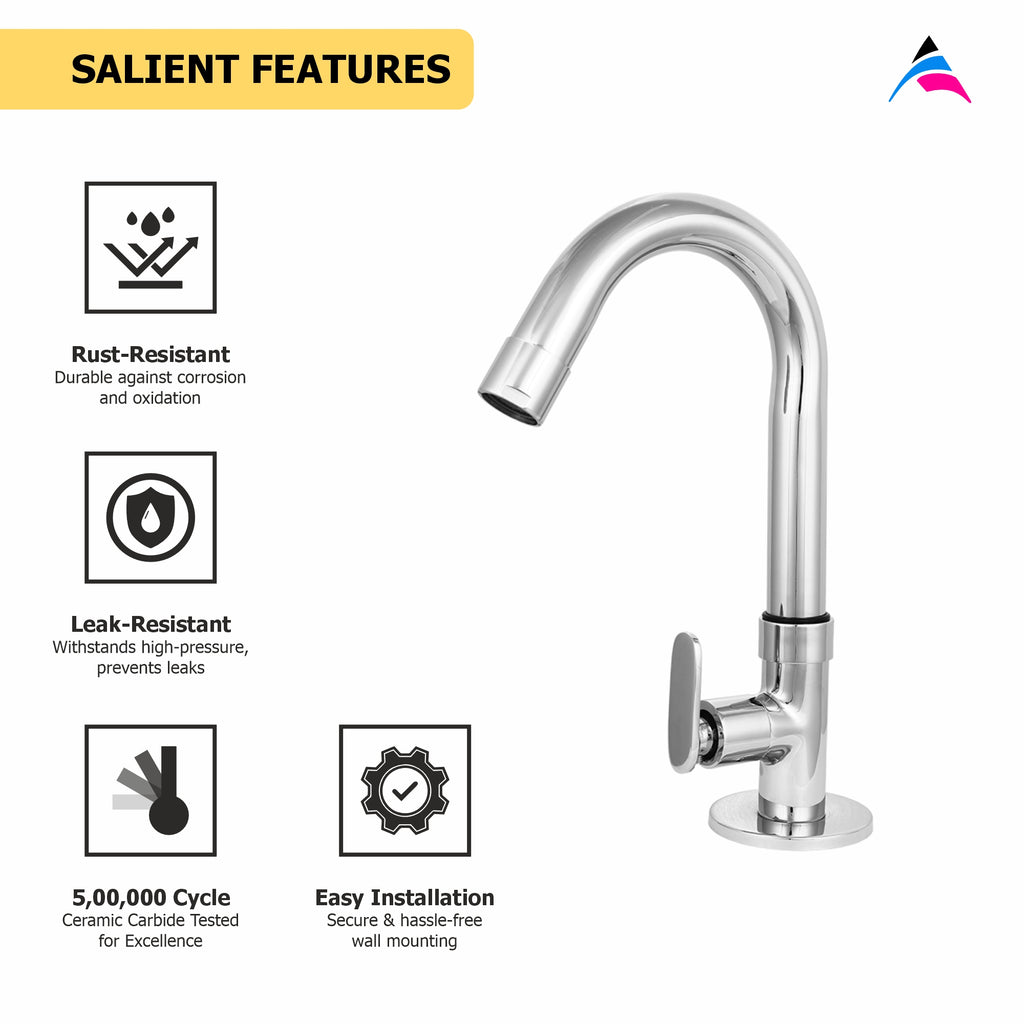 Asiatique Pillar Cock With Swivel 'J' Spout  (V-002), Venus Series Premium Faucets & Mixers