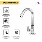 Asiatique Pillar Cock With Swivel 'J' Spout  (V-002), Venus Series Premium Faucets & Mixers