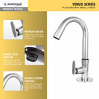 Asiatique Pillar Cock With Swivel 'J' Spout  (V-002), Venus Series Premium Faucets & Mixers