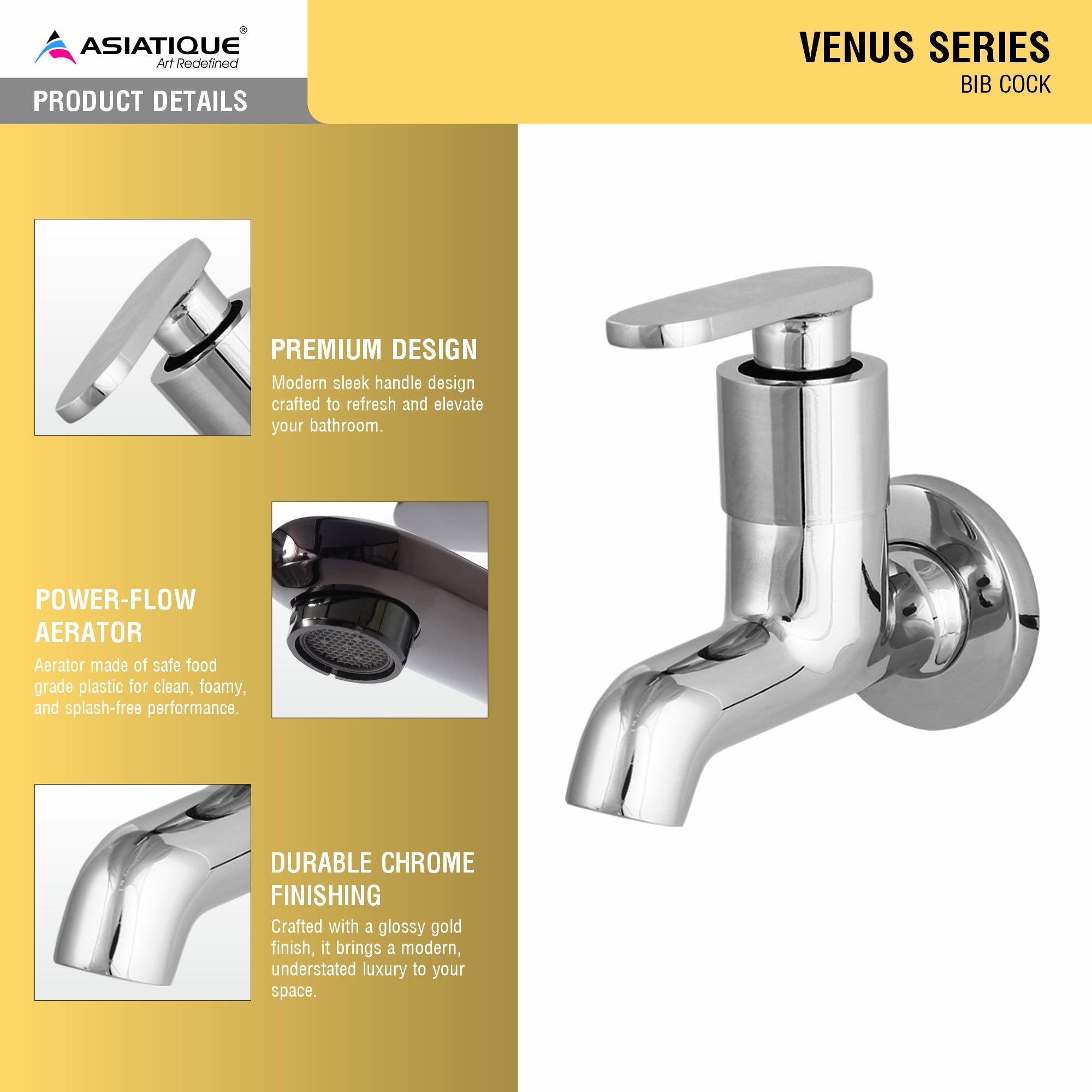 Asiatique  Bib Cock  (V-003), Venus Series Premium Faucets & Mixers