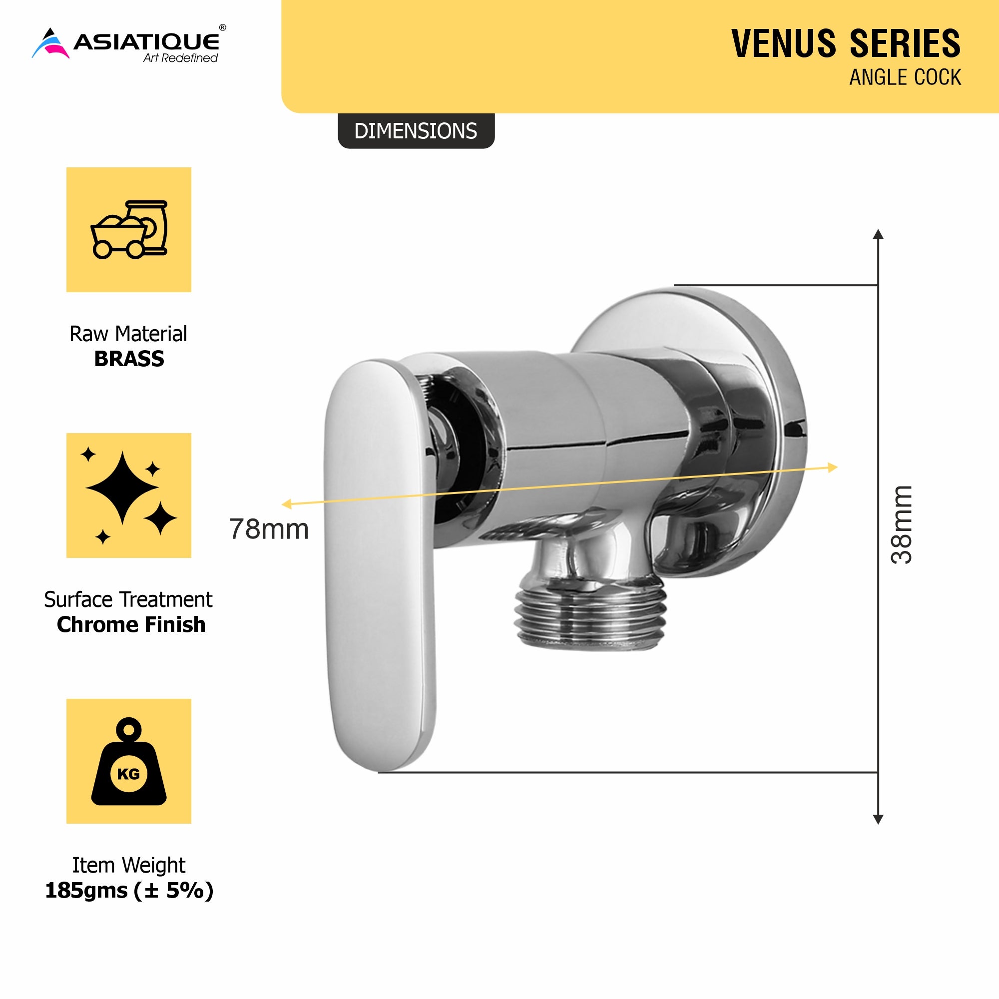 Asiatique  Angle Cock  (V-005), Venus Series Premium Faucets & Mixers