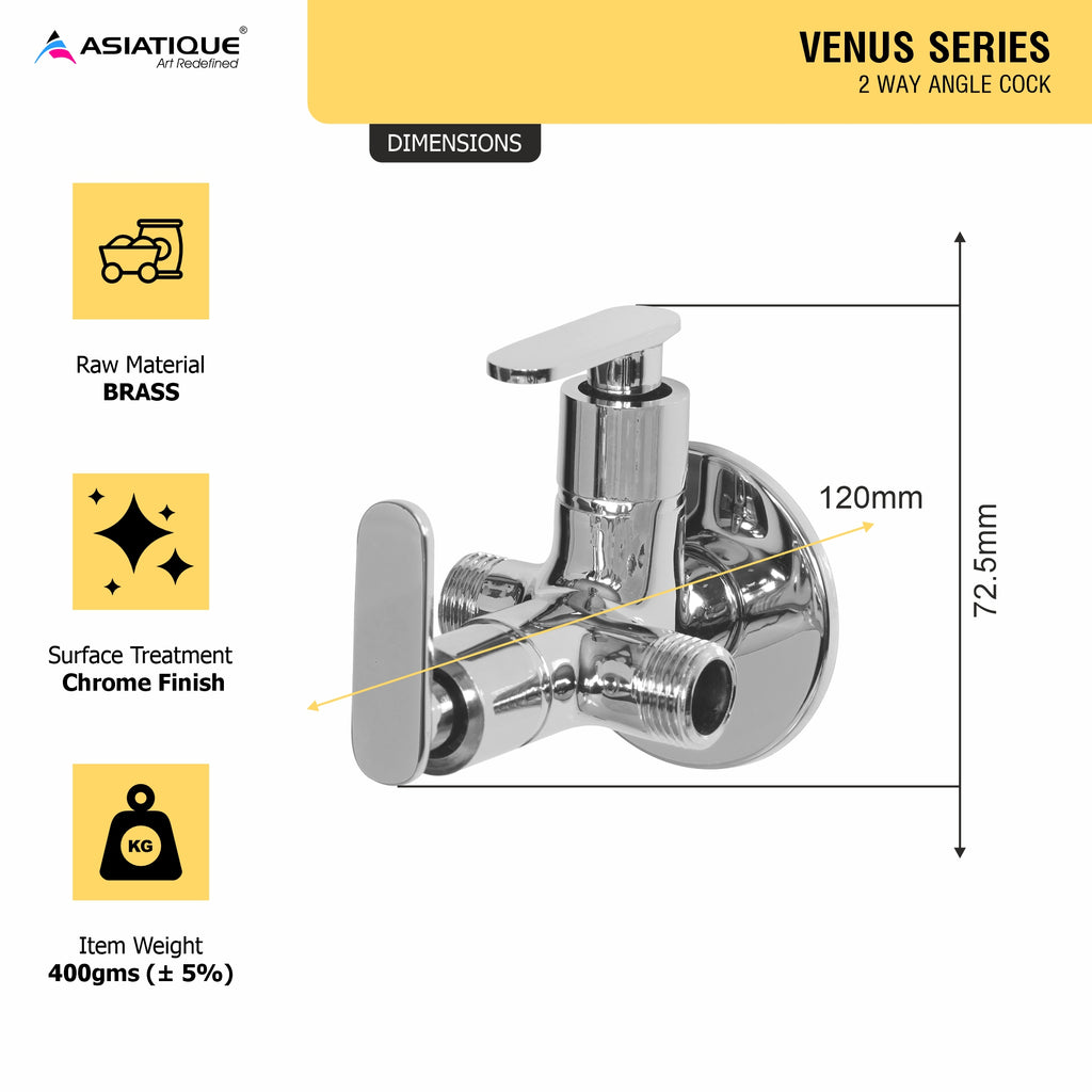 Asiatique 2 Way Angle Cock  (V-005TW), Venus Series Premium Faucets & Mixers