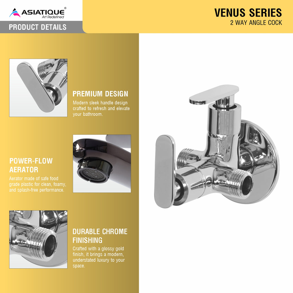Asiatique 2 Way Angle Cock  (V-005TW), Venus Series Premium Faucets & Mixers