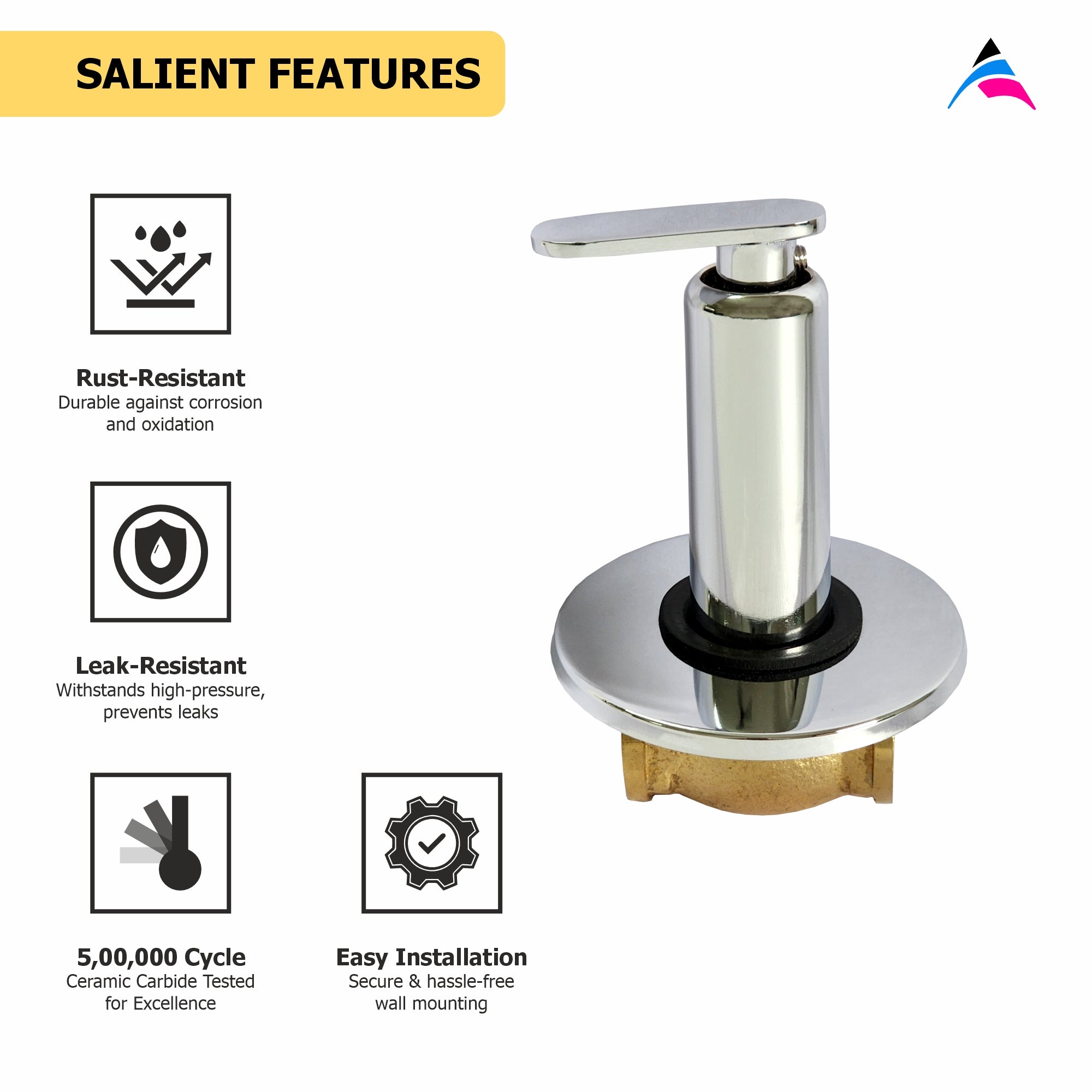 Asiatique Concealed Stop Cock 15mm  (V-006), Venus Series Premium Faucets & Mixers