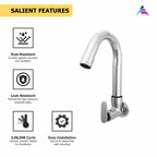 Asiatique Sink Cock With Swivel 'J' Spout Wall Mounted (V-008), Venus Series Premium Faucets & Mixers