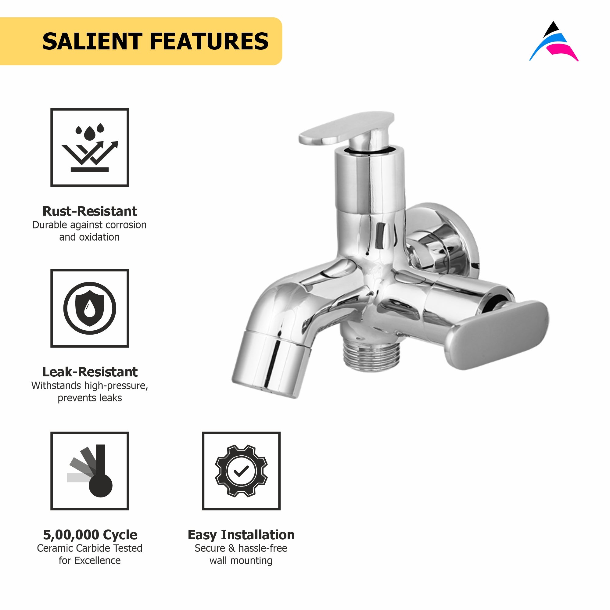 Asiatique 2 in 1 Bib Cock   (V-015), Venus Series Premium Faucets & Mixers