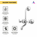 Asiatique Wall Mixer With 'L' Bend (V-017L), Venus Series Premium Faucets & Mixers