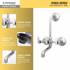 Asiatique Wall Mixer With 'L' Bend (V-017L), Venus Series Premium Faucets & Mixers