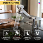 Asiatique X-007 Single Cold Multi-Functional Kitchen Faucet | Pull Out Series | Premium Chrome Finish