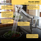 Asiatique X-007 Single Cold Multi-Functional Kitchen Faucet | Pull Out Series | Premium Chrome Finish