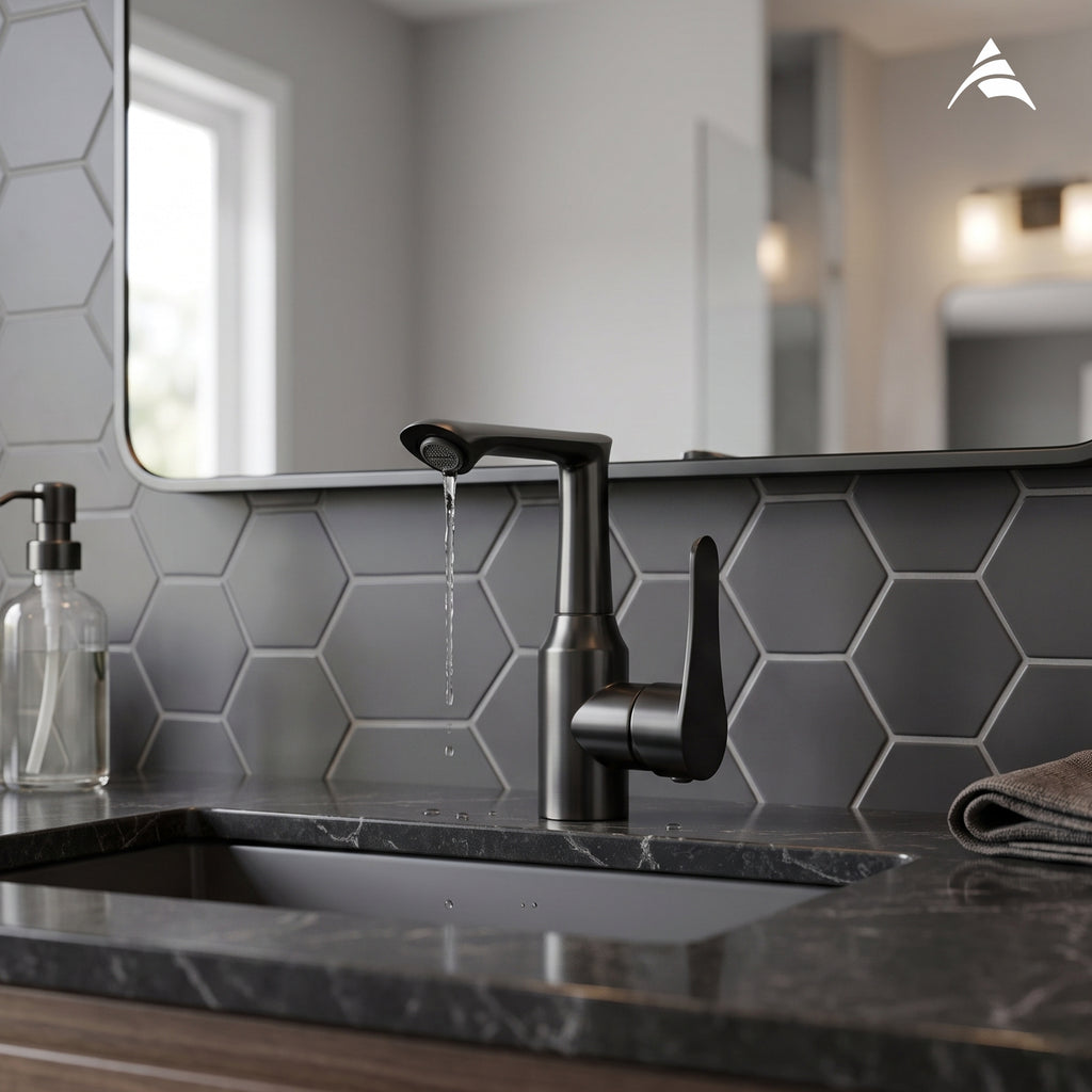 Asiatique X-012 Single Cold Basin Faucet Grey | Modern Single Lever Basin Tap | Pull Out Series