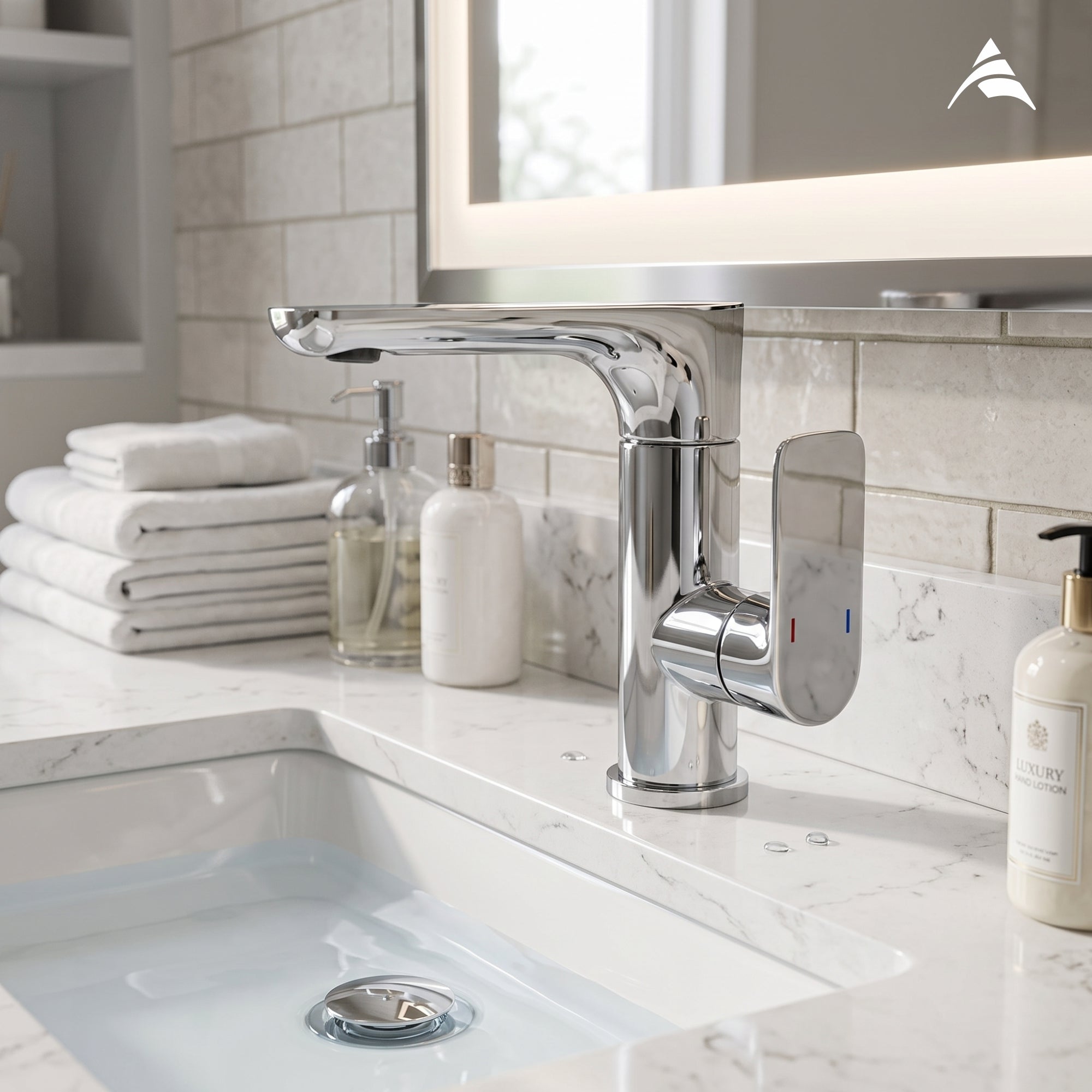Asiatique X-017 Single Lever Basin Mixer Faucet Chrome | Hot & Cold Water Mixer Tap | Pull Out Series