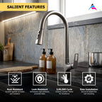 Asiatique X-020 S/L B/M Pull Down Kitchen Faucet Grey | Pull-Out Series | Dual Spray Kitchen Mixer Tap
