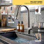 Asiatique X-020 S/L B/M Pull Down Kitchen Faucet Grey | Pull-Out Series | Dual Spray Kitchen Mixer Tap