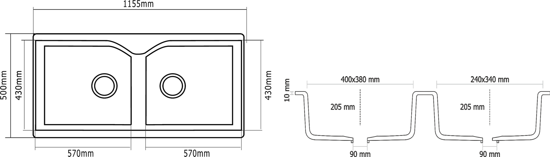 Double Granite Kitchen Sink